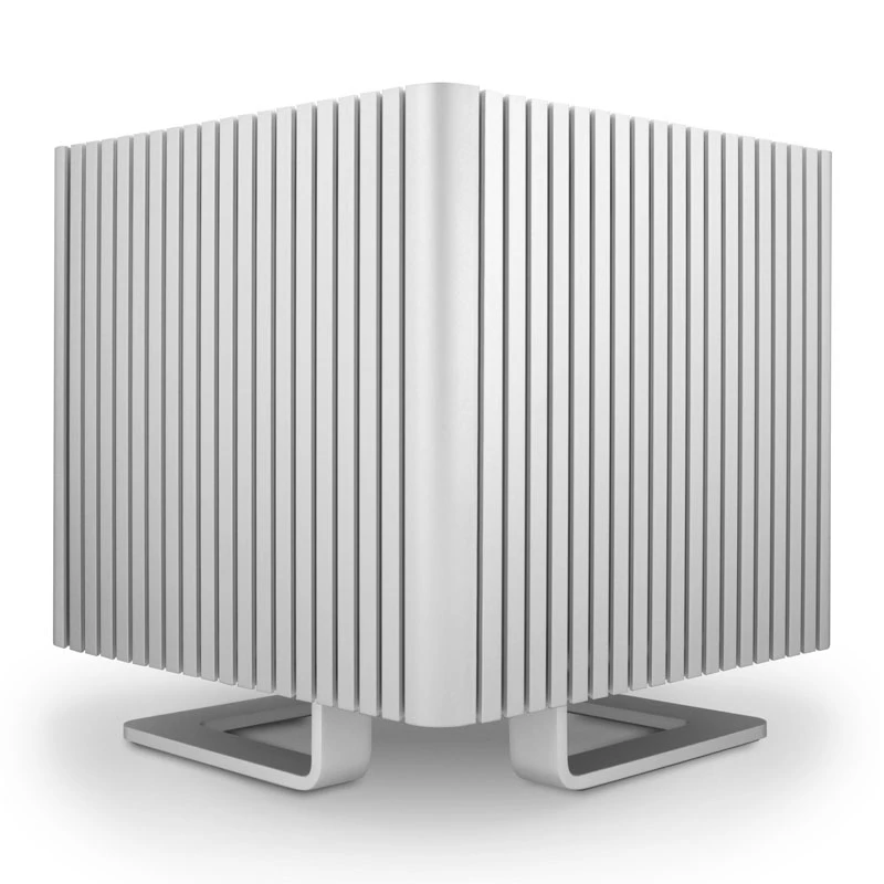 Caixa cubo sem ventoinha Streacom DB4 + fonte de alimentação Nano 120 Watt - prateada