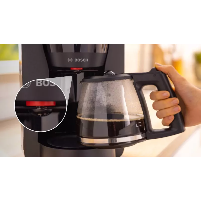 Máquina de café de filtro Bosch TKA2M113, depósito de água 1,25 l, 15 chávenas, preta