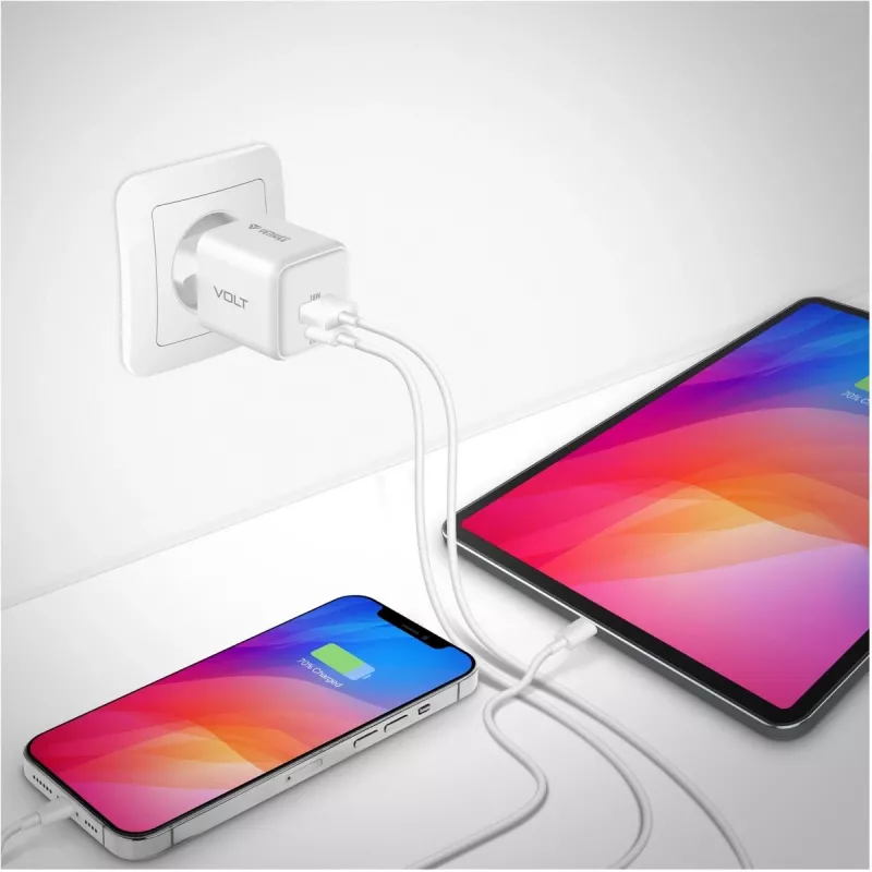 Carregador de rede USB-C/A YENKEE YAC G38 20W 3A Power Delivery (USB‑C e USB‑A)