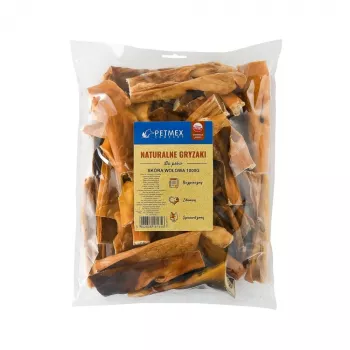 Artigo de Mastigação para Cães PETMEX Pele de Vaca 15 cm, Sabor a Carne de Vaca, Cuidado Dentário, Pacote de 1 kg