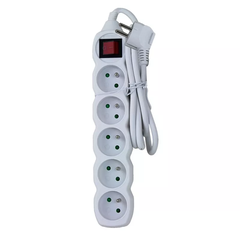 Régua de tomadas ESPERANZA ELK214W 1,5 m, 5 tomadas tipo E, interior, branco
