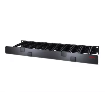 APC NetShelter gestão de cabos, gestor de cabos horizontal, 1U, unilateral com tampa, preto, 482,6 x 44,45 x 165,1 mm