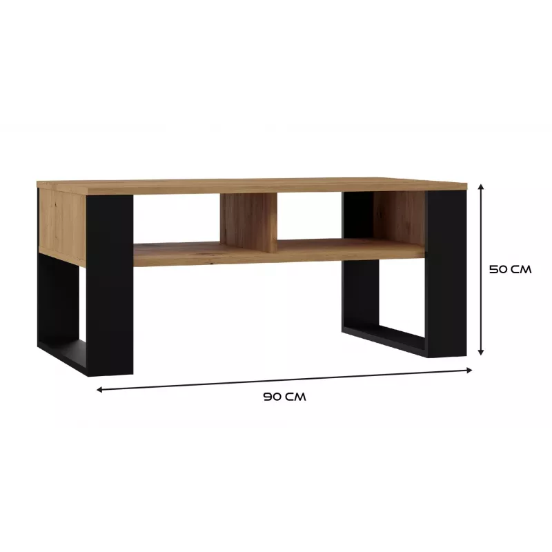 Mesa de centro / Mesa lateral / Mesa de canto Topeshop MODERN 2P ART CZ, mesa de centro de forma retangular, 2 pernas