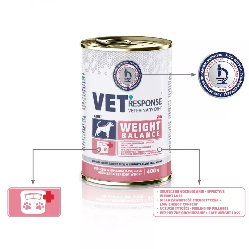 VET RESPONSE Controlo de peso - Alimento húmido para cães - 400 g
