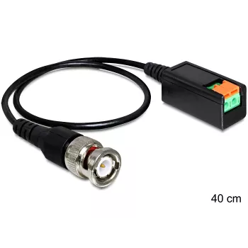 Cabo coaxial DeLOCK - BNC (M) - bloco de terminais 2 polos - 40 cm (83181)