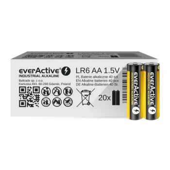 Pilha alcalina descartável everActive EVLR6S2IK AA 1,5 V — pack de 40