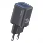 usams carregador rápido USB-C GaN de 30 W USA001446 — carregador de parede portátil USB-C PD de 30 W, preto