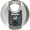 Cadeado de disco MASTER LOCK 70 mm Excell aço inoxidável, arco protegido, chave diferente