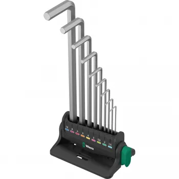 Wera 05022102001 conjunto de chaves sextavadas, forma L, métrico, 9 peças