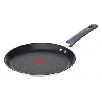 Frigideira para crepes Tefal Daily Cook G7313855, 25 cm, antiaderente, fundo de aço inoxidável, cabo de baquelite, Thermo-Signal