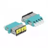 Acoplador de fibra ótica DeLOCK 86905 LC quad fêmea para LC quad fêmea multimodo aqua