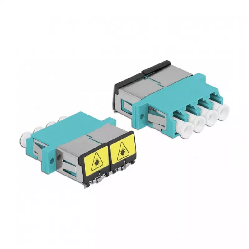 Acoplador de fibra ótica DeLOCK 86905 LC quad fêmea para LC quad fêmea multimodo aqua