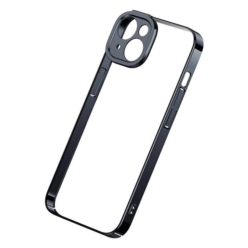 Conjunto Baseus Glitter com capa transparente e vidro temperado para iPhone 14 Plus (preto)
