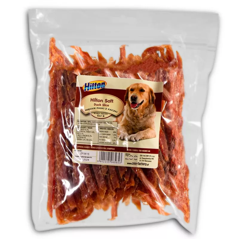 HILTON Tiras de pato macias - guloseimas para cães - 500 g