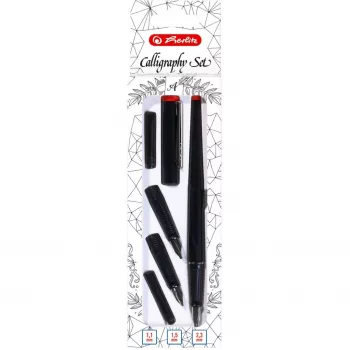 Caneta esferográfica + caneta de tinta permanente Herlitz 8623001 preto 5 unid.