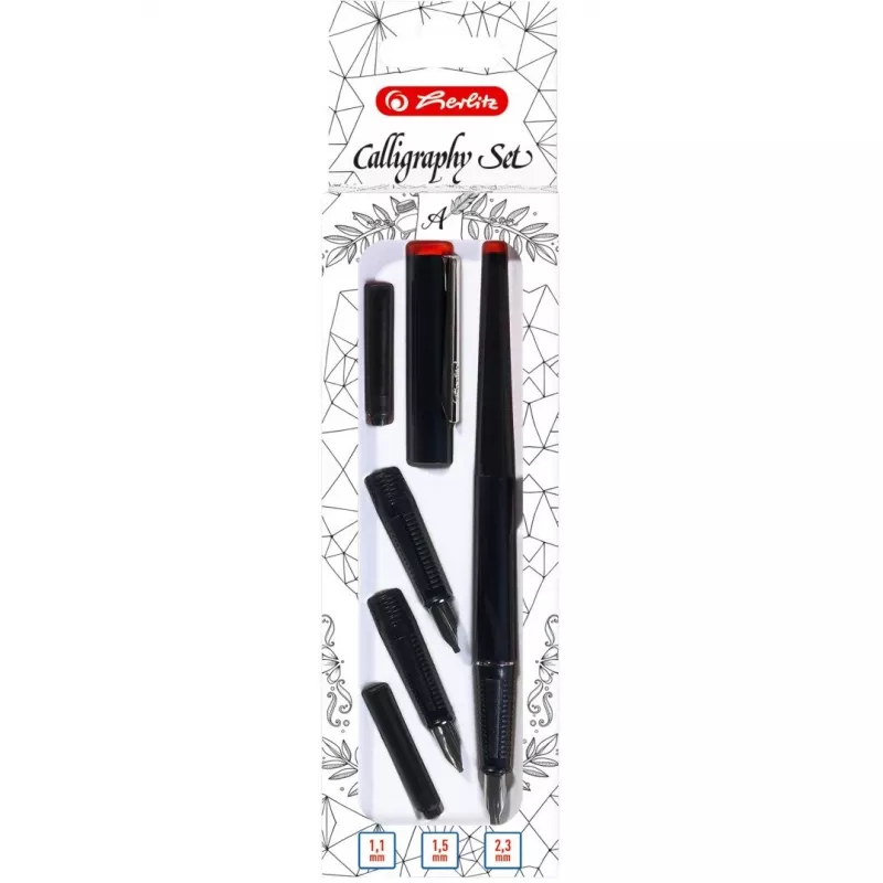 Caneta esferográfica + caneta de tinta permanente Herlitz 8623001 preto 5 unid.