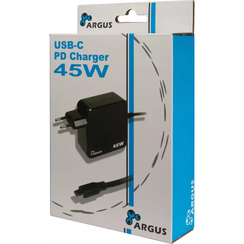 Carregador Inter-Tech PD-2045 Universal preto AC para interiores 20V USB-C