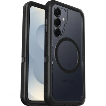 OtterBox Defender XT Clear Magnets para Samsung Galaxy S25 transparente/preto película protetora de ecrã em vidro temperado