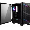 Caixa de computador gaming mid tower MSI MPG VELOX 100P AIRFLOW 'preta, 3 ventoinhas de 120mm + 1 ventoinha ARGB de 120mm, barra de luz ARGB, USB Type-C, 1x vidro temperado, Center, E-ATX, ATX, mATX, mini-ITX'