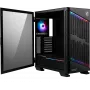 Caixa de computador gaming mid tower MSI MPG VELOX 100P AIRFLOW 'preta, 3 ventoinhas de 120mm + 1 ventoinha ARGB de 120mm, barra de luz ARGB, USB Type-C, 1x vidro temperado, Center, E-ATX, ATX, mATX, mini-ITX'