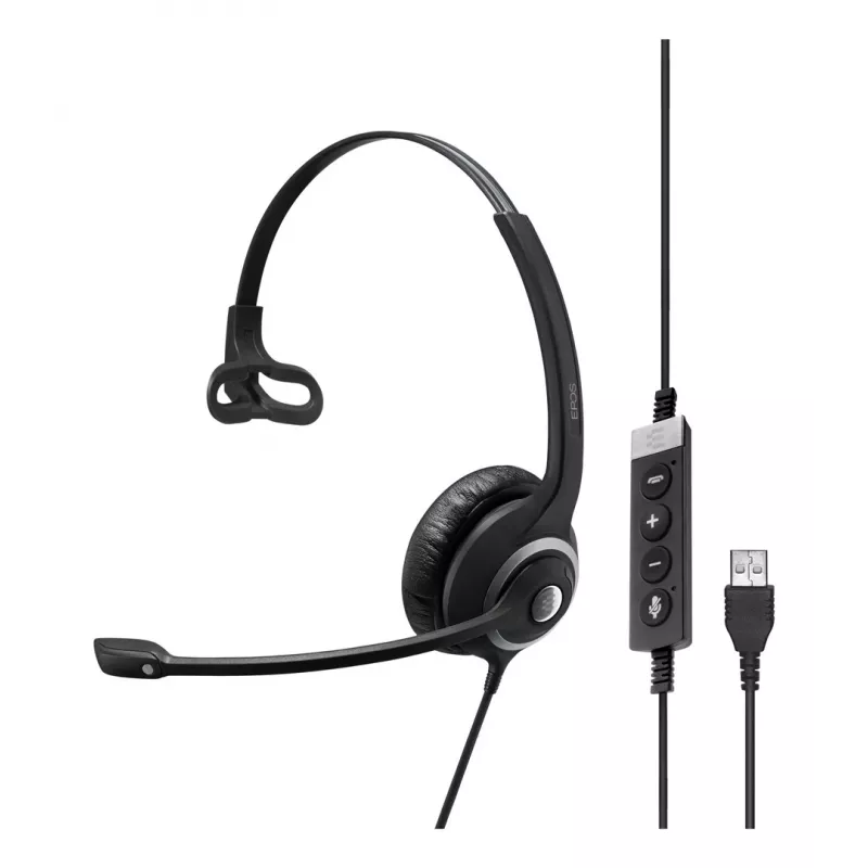 EPOS IMPACT SC 230 USB MS II Mono Headset USB-A com controlo de chamadas em linha Certificado Microsoft (1000578)