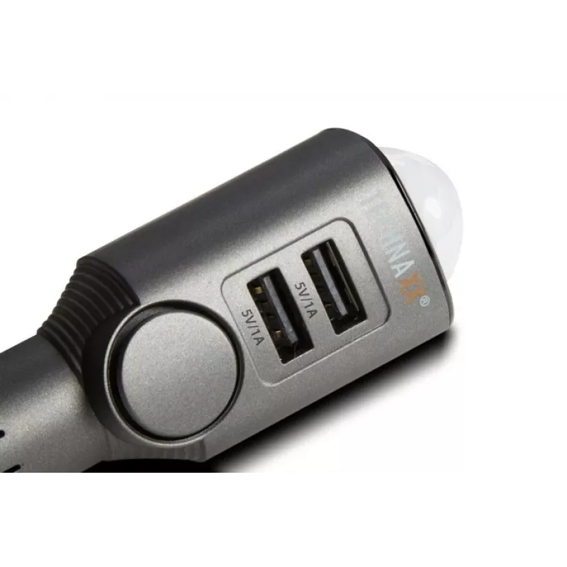 Carregador universal para dispositivos móveis Technaxx 4743 preto para isqueiro de automóvel