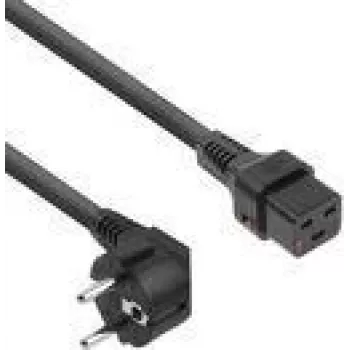 Cabo de alimentação ACT CEE 7/7 macho (curvado) - C19 IEC Lock preto 2 m, EL262S