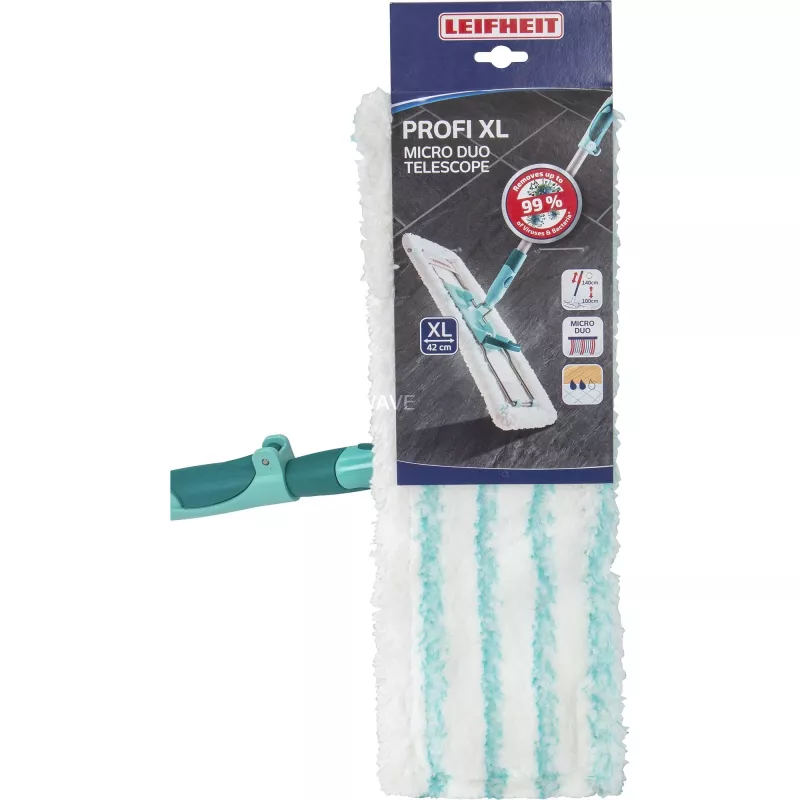 Mopa Leifheit 55049 microfibra para laminado, azulejo e madeira, cinzento/turquesa