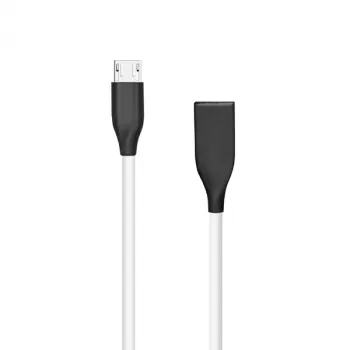 Cabo de silicone USB-Micro-USB (branco, 1 m)