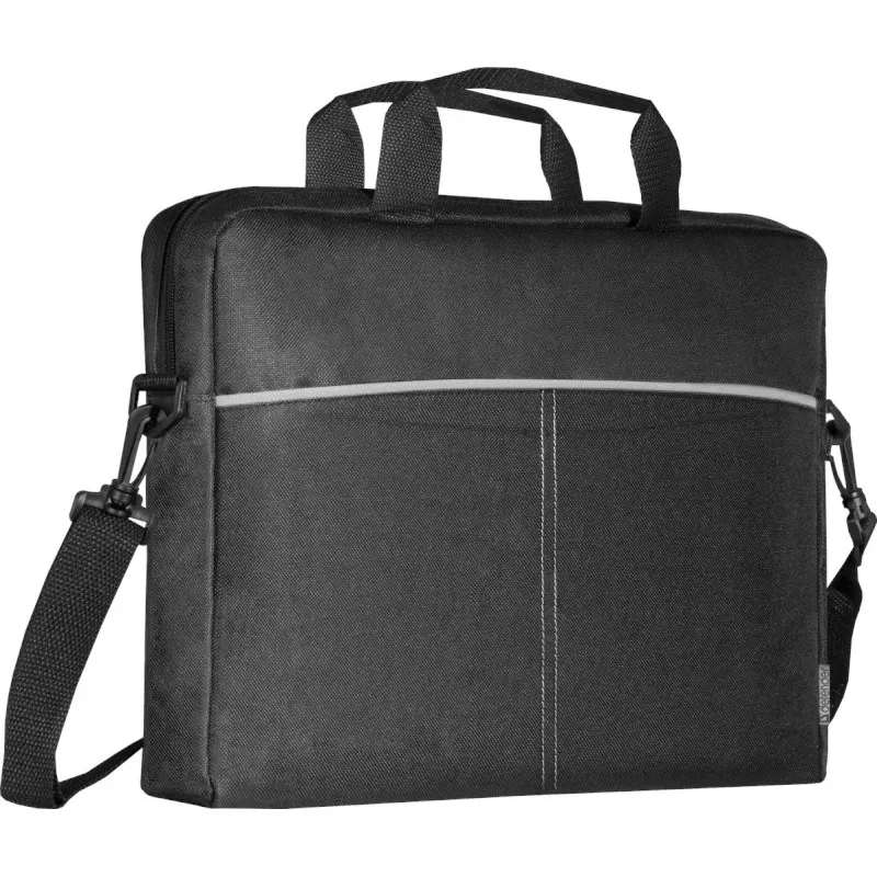 Mala para portátil DEFENDER Lite 39,6 cm (15,6 polegadas) preto/cinzento, poliéster, fecho de correr, pega de transporte, alça removível