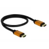 DeLOCK - cabo HDMI - HDMI (M) para HDMI (M) - 50 cm - isolamento triplo - preto, dourado - suporte 8K