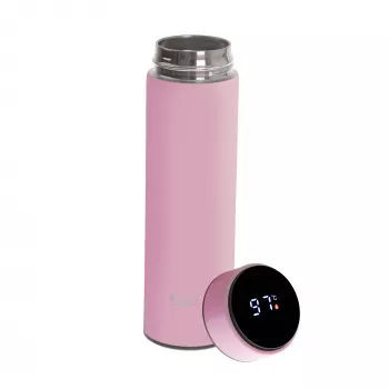Garrafa térmica Adler AD 4506P aço inoxidável com capa de silicone, rosa, isolamento a vácuo