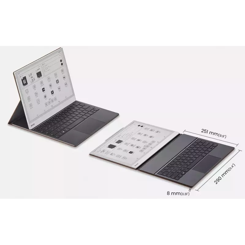 Estojo com teclado para Onyx Boox Note Max e Tab X C — película protetora castanha com teclado integrado