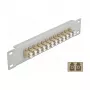Patch panel de fibra ótica DeLOCK 10 polegadas 12 portas LC duplex bege 1U cinzento