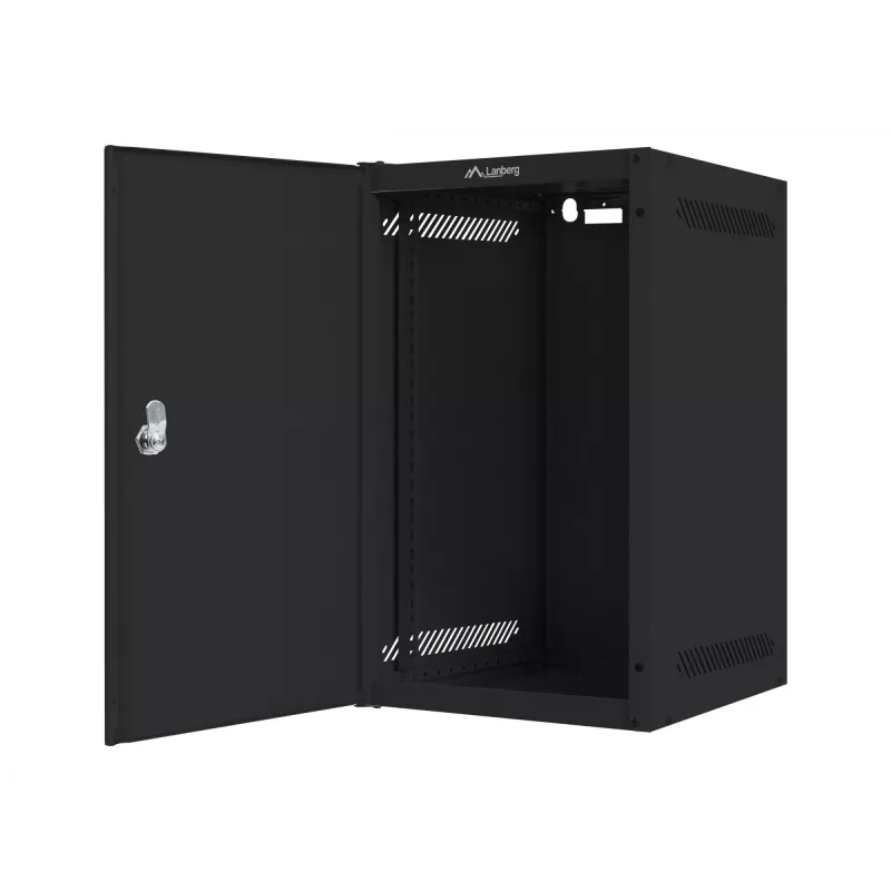 Lanberg WF10-2309-00B armário rack de parede de 10" 9U, 280x310x469 mm, porta metálica, flat pack, carga 20 kg, IP20, preto