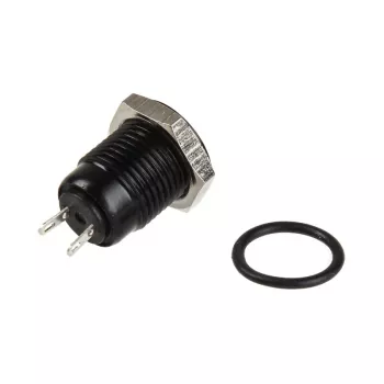 Botão de pressão antivandálico iluminado Lamptron LAMP-SW2004-H, policarbonato preto, ponto branco