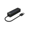 UNITEK uHUB Q4 USB 3.2 Gen 1 (3.1 Gen 1) Type-A 5000 Mbit/s Preto