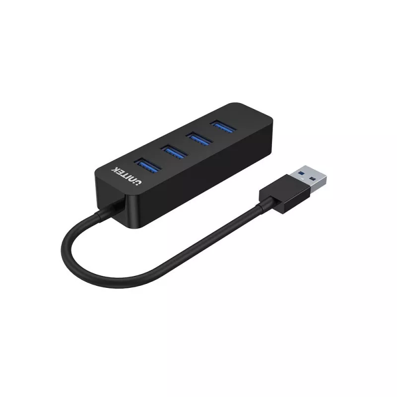 UNITEK uHUB Q4 USB 3.2 Gen 1 (3.1 Gen 1) Type-A 5000 Mbit/s Preto