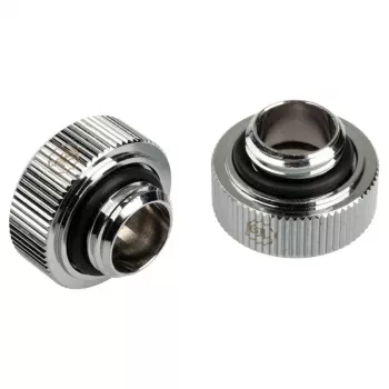 Adaptador G1/4 rosca macho para tubo rígido 16 mm BitsPower Touchaqua TA-FH16-GS, pack de 2, prateado
