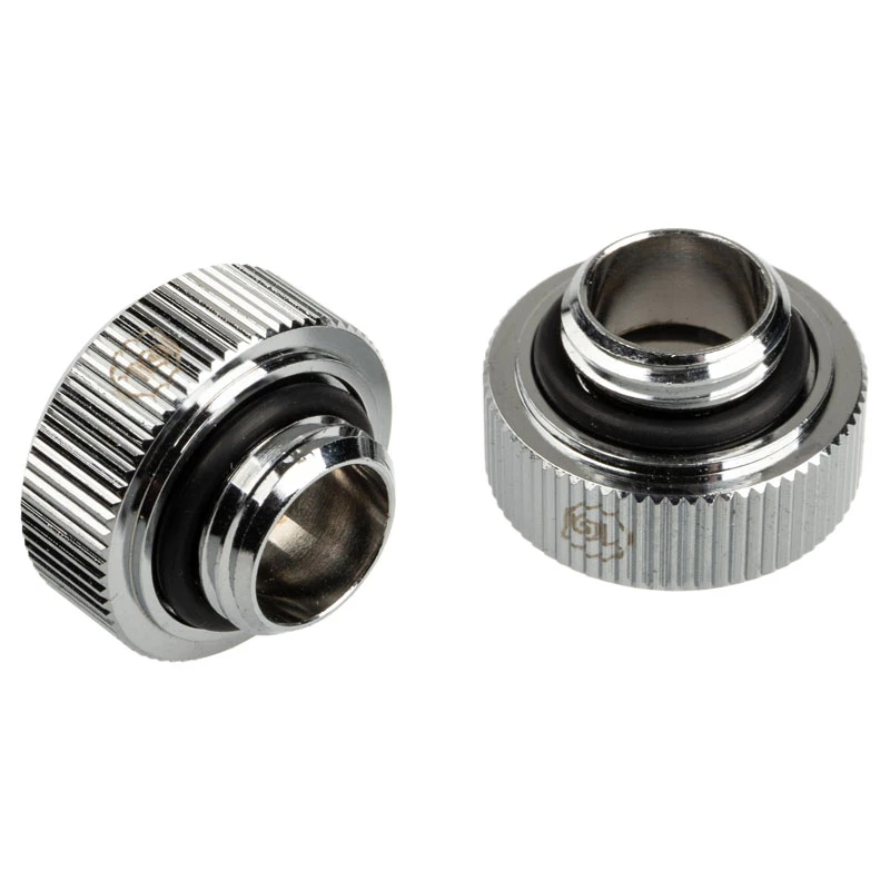 Adaptador G1/4 rosca macho para tubo rígido 16 mm BitsPower Touchaqua TA-FH16-GS, pack de 2, prateado