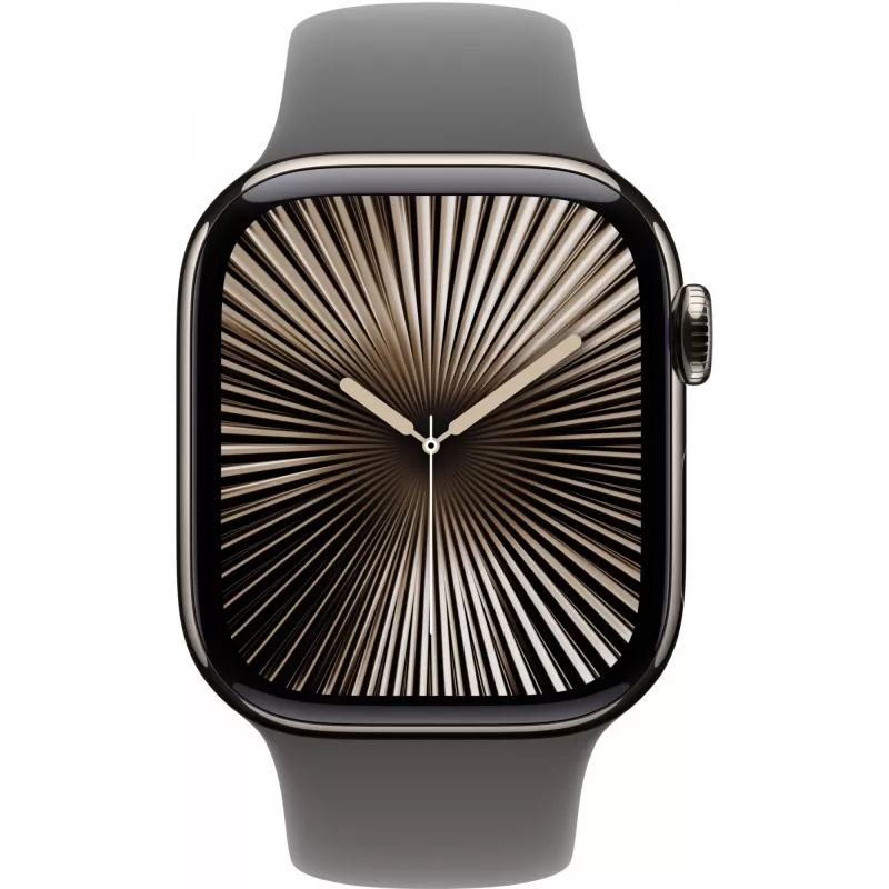 Apple Watch S10 Titanium Natural Cellular 42mm (bracelete desportiva cinzento-pedra) M/L