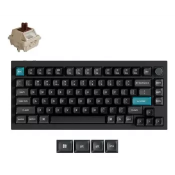Teclado mecânico 75% Keychron Q1 Ultra 8K – USB + RF sem fios + Bluetooth, RGB, preto