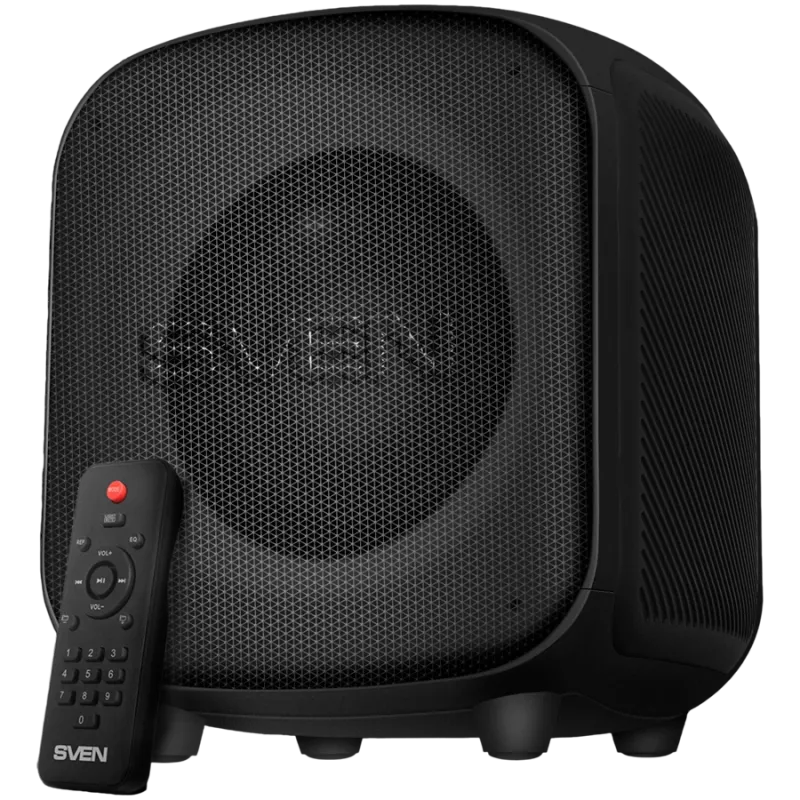 Altifalante SVEN PS-555, preto, potência de saída 65 W (RMS), TWS, Bluetooth, USB, microSD, telecomando, bateria de lítio
