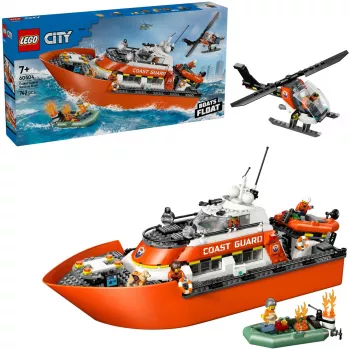 Blocks City 60504 Barco de salvamento e helicóptero da guarda costeira