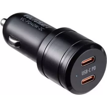 Carregador USB para automóvel VOLTCRAFT VC-PD40W-2C VC-13431420 corrente de saída (máx.) 3 A 2 x USB-C® USB Power Delivery (USB-PD) (VC-13431420)