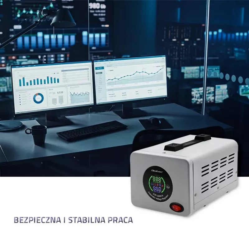 Estabilizador de tensão automático Qoltec 50724 AVR 2000VA