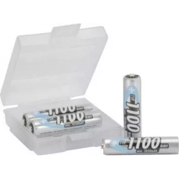 Ansmann Micro AAA recarregável NiMH pack de 4 + caixa 1100 mAh 1,2 V 1 conjunto 1311-0002 - Micro (AAA) - 1,10