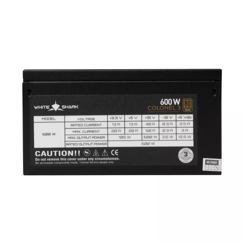 Fonte de alimentação White Shark GPSU-B600S Colonel-3 600W