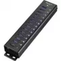 Hub USB Renkforce 13+1 portas modelo 1299048, caixa em alumínio, montável na parede