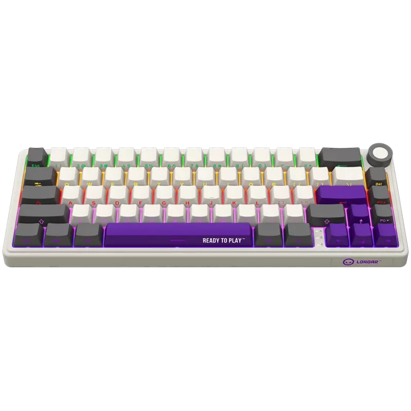 Teclado de gaming mecânico sem fios LORGAR KBP70MW layout 65% bege